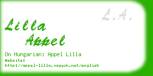 lilla appel business card